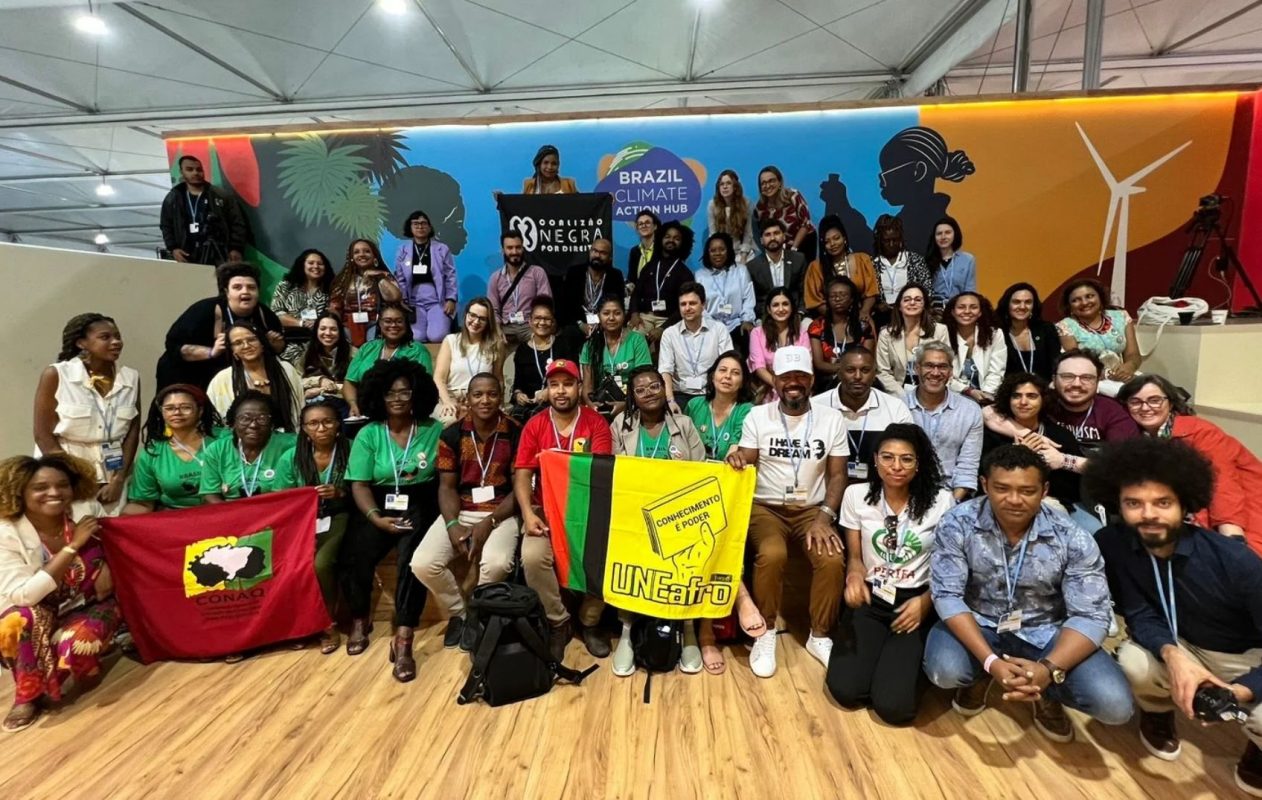 Lideranças quilombolas e do Movimento Negro em debate na COP27, no Egito: afrodescendentes querem protagonismo na COP30 com foco em justiça climática (Foto: Eduardo Carvalho / Brazil Climate Hub - 02/11/2022)