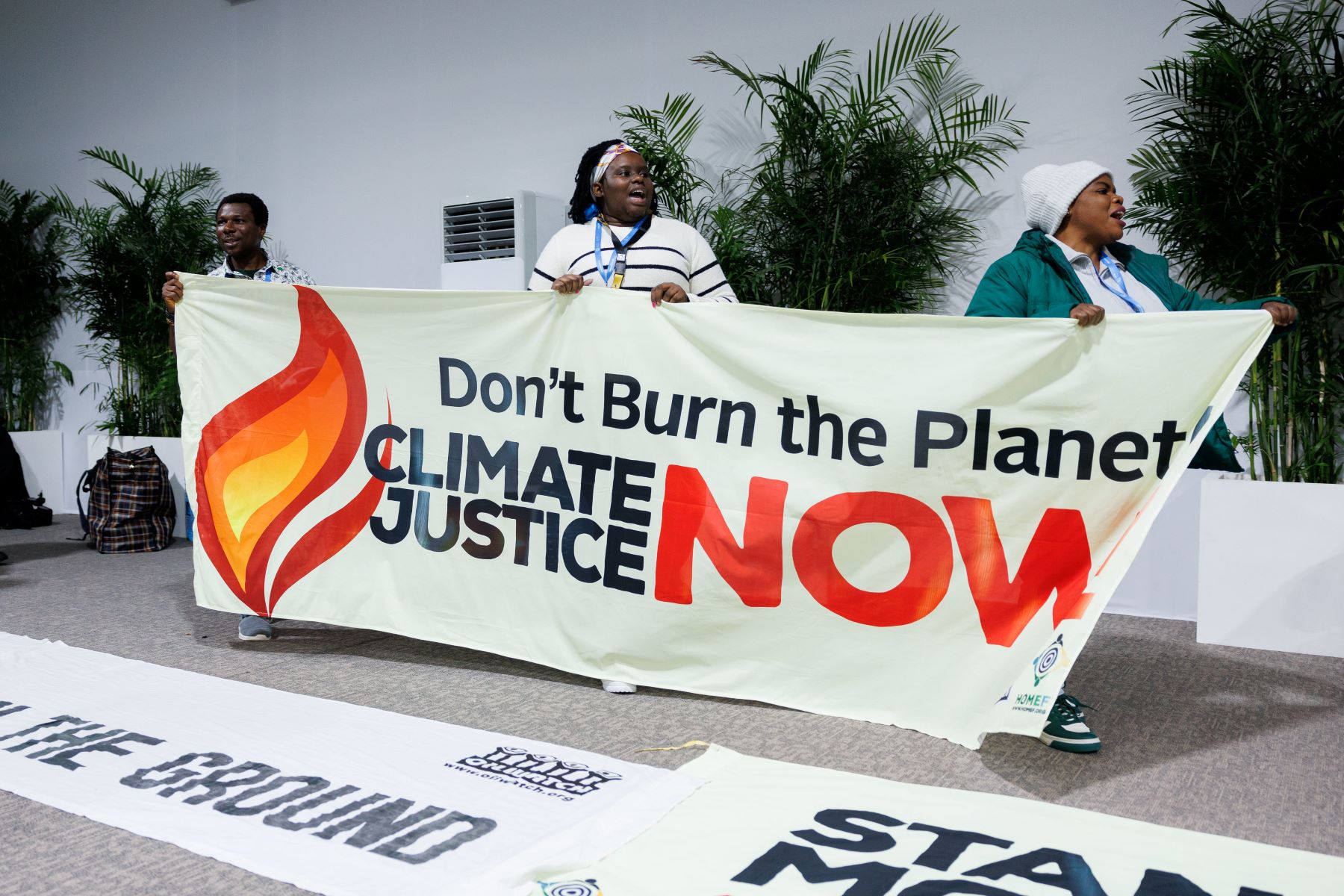 Manifestação por Justiça Climática na COP29, em Baku: tema vem ganhando visibilidade nas conferências do clima (Foto: Kamran Guliyev / UN Climate Change - 18/11/2024)