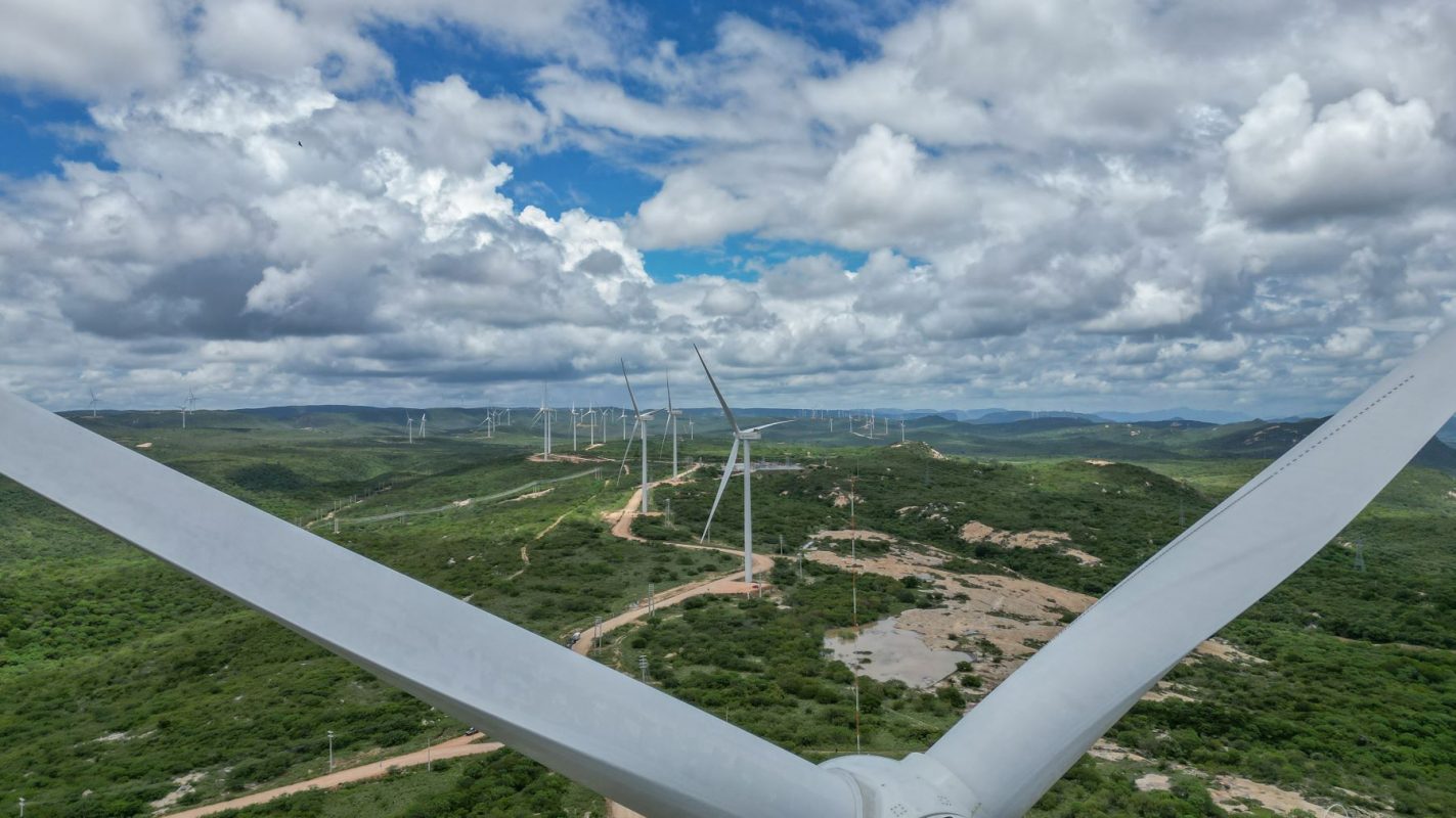Usina eólica na Paraíba: políticas de fomento à energia solar e eólica têm fortalecido a matriz energética renovável (Foto: Ricardo Stuckert / PR / Agência Brasil - 22/03/2023)