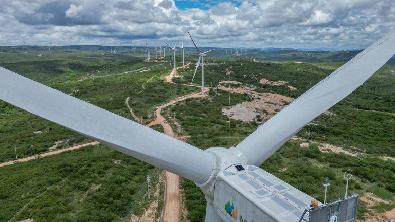 Parque eólico na Paraíba: Brasil é destaque com baixo custo na produção de energia renovável (Foto: Ricardo Stuckert / PR /Agência Brasil - 22/03/2023)