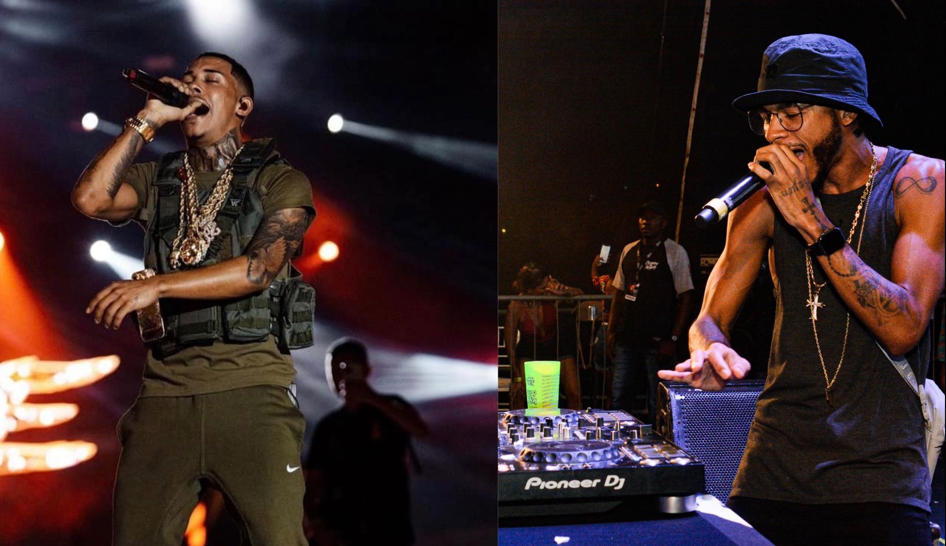 MC Poze do Rodo (esquerda) e DJ Rennan da Penha (direita): sucesso nos bailes, acusações de apologia ao crime e protestos contra perseguição da polícia (Fotos: Reproduções do Facebook)
