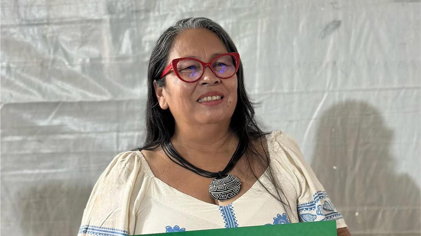 A cientista e líder indígena Sineia do Vale em debate: Indígenas, quilombolas e comunidades e povos tradicionais fazem pressão para que a demarcação de suas terras venha a ser reconhecida globalmente (Foto: Reprodução / Redes Sociais)