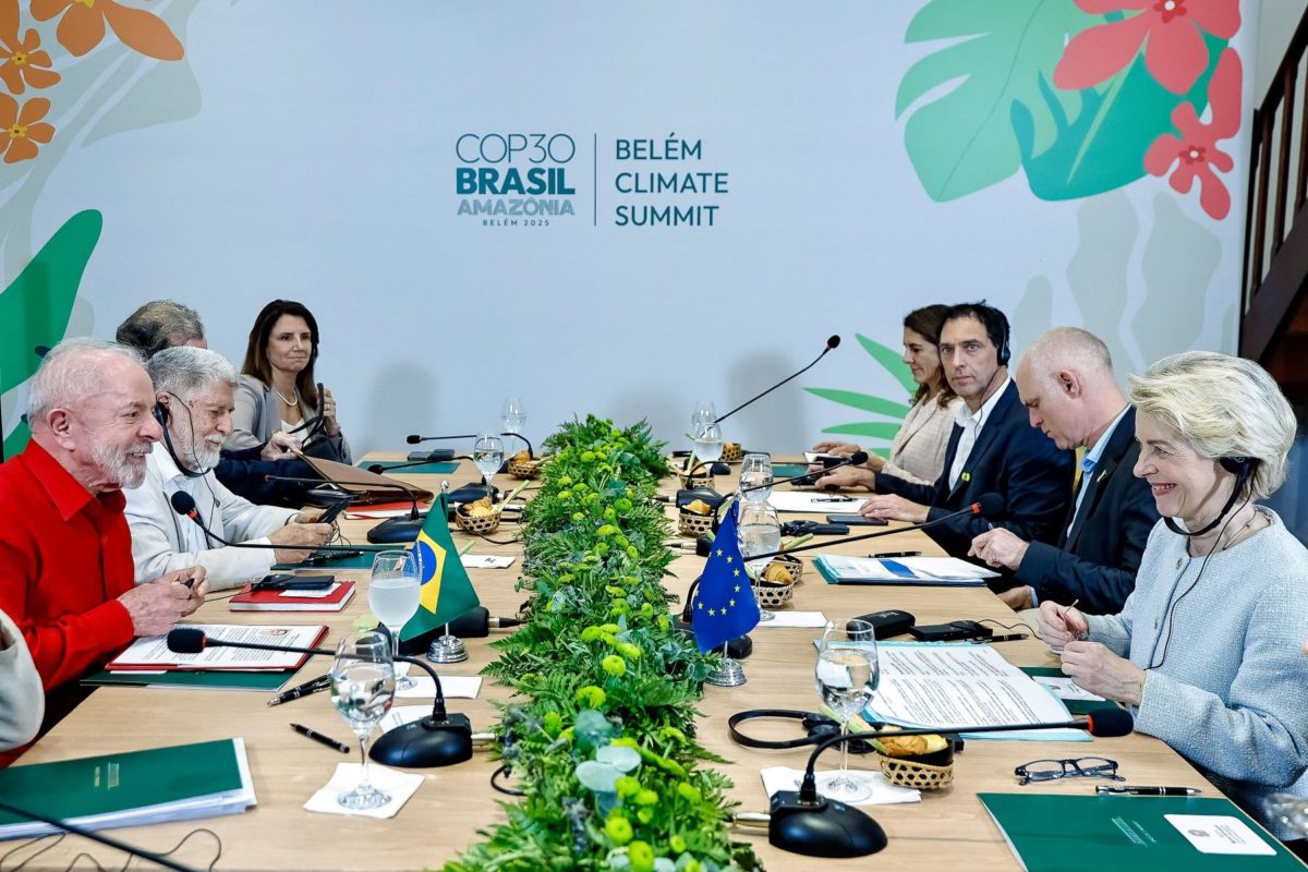 Lula em reunião com a presidente da União Europeia, Ursula Van Der Leyden em Belém: presidente da República vai recepcionar delegações de 143 países na Cúpula de Líderes da COP30 Foto: Ricardo Stuckert / PR / Agência Brasil)
