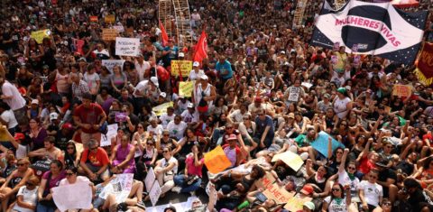 Ato contra feminicídios em São Paulo: Levante Mulheres vivas organizou protestos em 90 cidades contra epidemia de violência (Foto: Rovena Rosa / Agência Brasil)