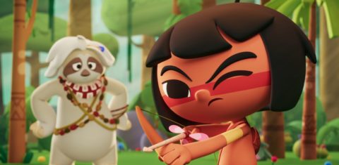 A personagem indígena Tainá e sua Mestre Aí: animação brasileira sobre pequenos guardiões da Amazônia (Foto: Divulgação)