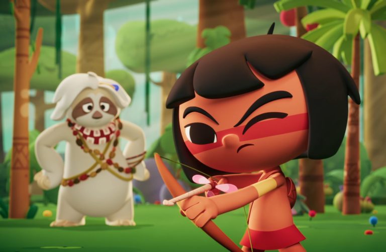 A personagem indígena Tainá e sua Mestre Aí: animação brasileira sobre pequenos guardiões da Amazônia (Foto: Divulgação)