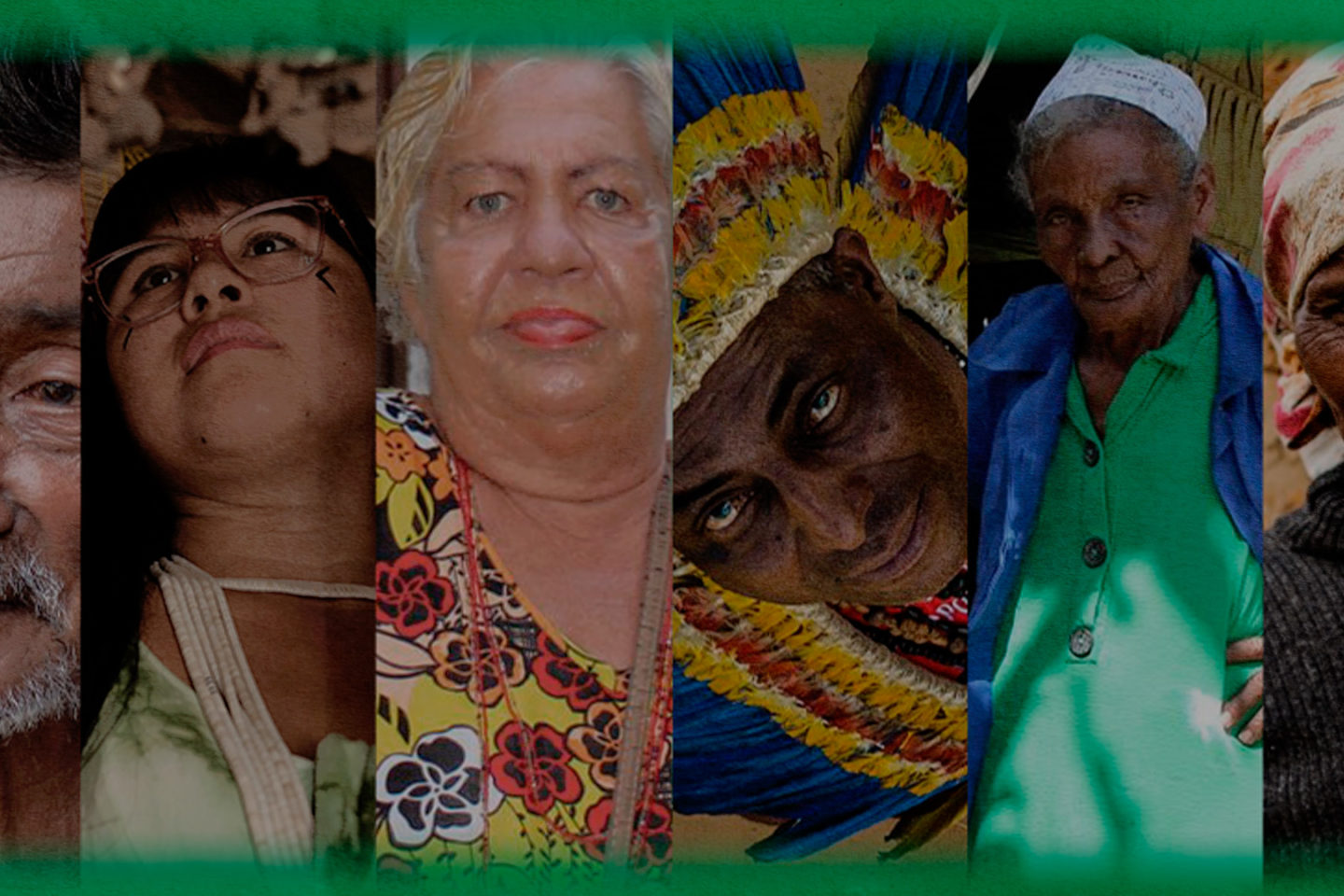 Arte colorida com fotos de pessoas entrevistadas em reportagens do #Colabora