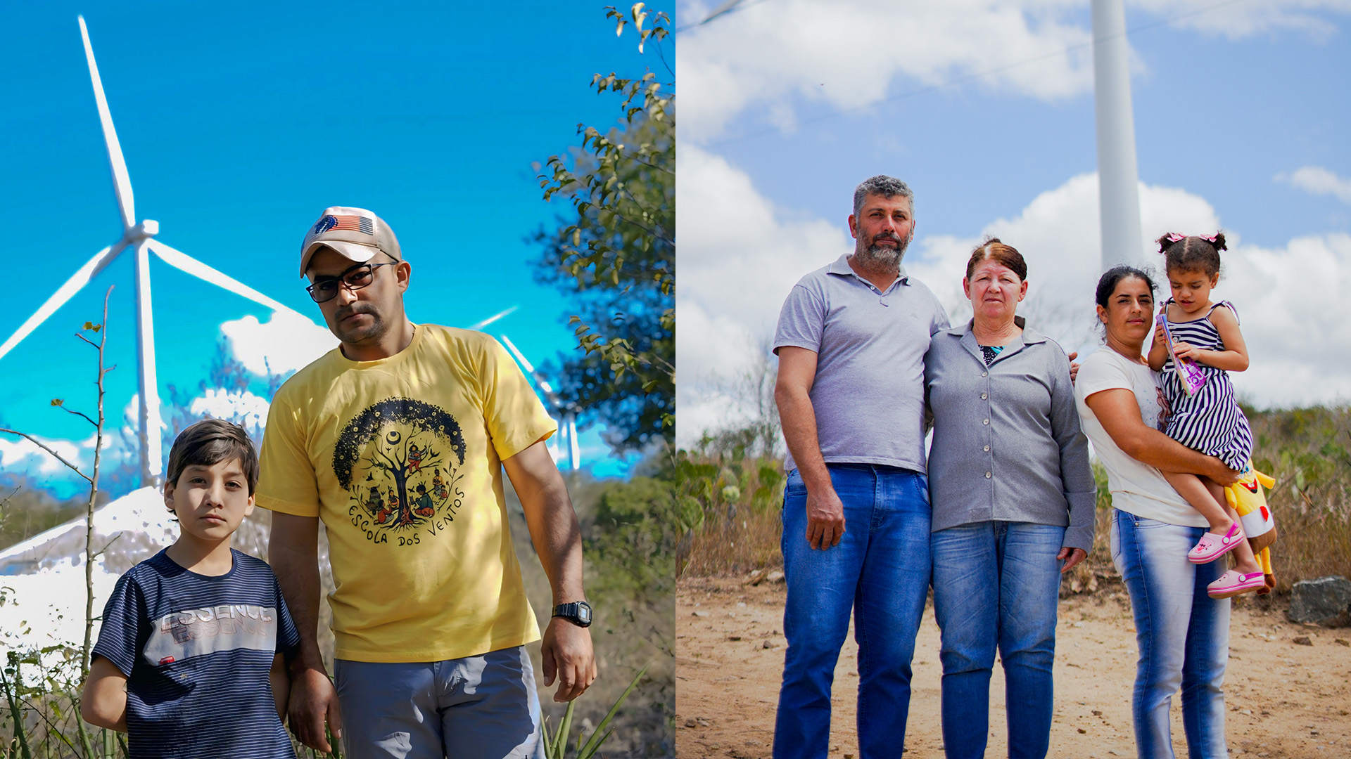 O menino Heytor (à esquerda), com o pai, e a pequena Melissa, no colo da mãe, junto com a avó Diva e o pai Leonardo. (Foto: Beto Figueiroa)