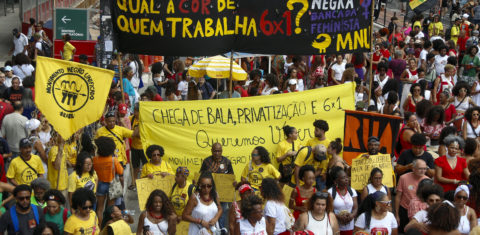 Manifestantes protestam no Dia da Consciência Negra, em São Paulo. Foto Miguel Schincariol/AFP. Novembro/2024