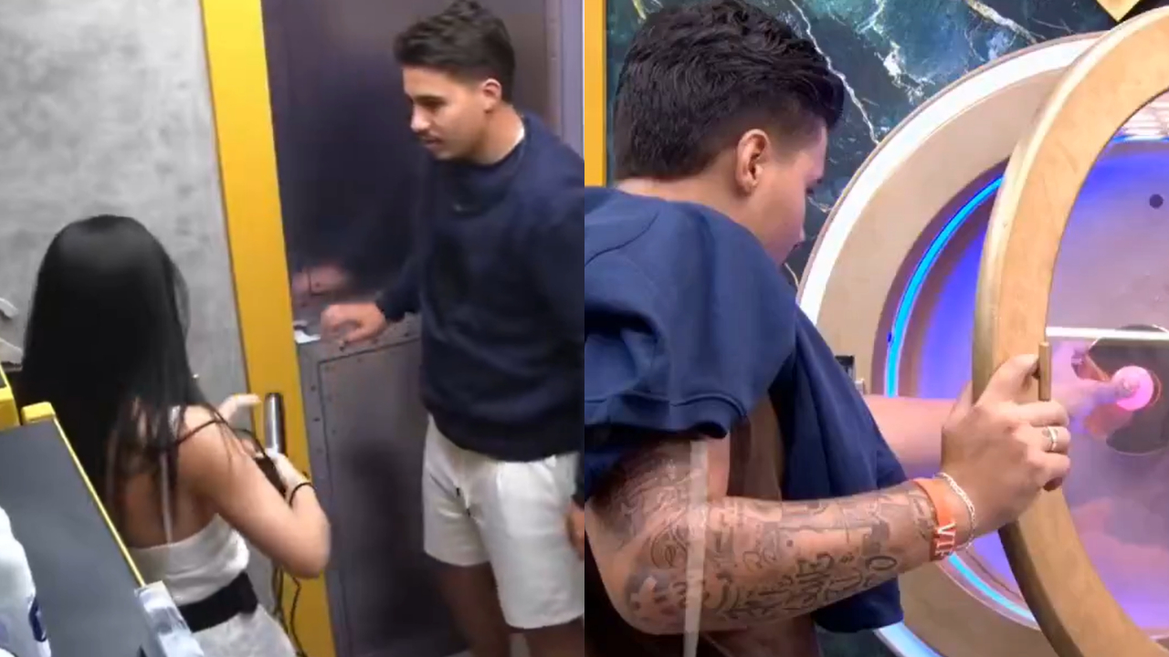 O vendedor ambulante Pedro momentos antes de tentar beijar à força Jordana e ao desistir do BBB26: violência contra mulher na TV (Fotos: reprodução / TV Globo)
