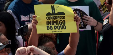 Protesto contra o Congresso em ato em São Paulo: Legislativo tem mais pautas antiambientais para 2026 (Foto: Paulo Pinto / Agência Brasil - 21/09/2025)