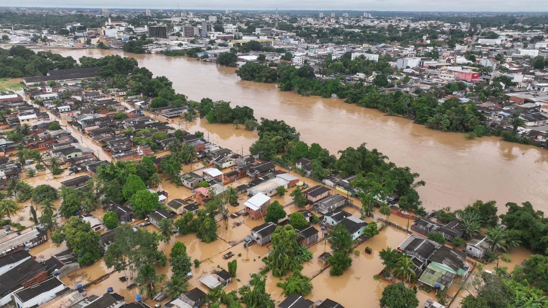 Rio Branco tomada pelas águas: Acre tem 77% dos municípios enfrentando vulnerabilidade climática e fiscal (Foto: Pedro Devani / Agência de Notícias do Acre - 06/03/2024)