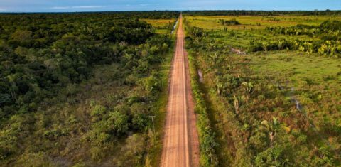 Trecho da BR-319 entre Humaitá e Realidade, no Amazonas: Justiça suspende obras de pavimentação (Foto: Alberto César Araújo / Amazônia Real - 22/03/2023)