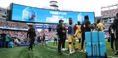 Pausa para hidratação durante jogo da Copa do Mundo de 2026: cidades e Fifa em alerta com onda de calor extremo nos Estados Unidos e no Canadá (Foto: Fifa)