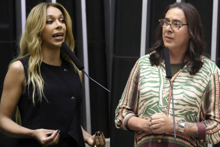 Erika Hilton e Duda Salabert, primeiras mulheres trans eleitas para a Câmara dos Deputados, em 2022: nas eleições 2026, candidaturas LGBT+ crescem 57% (Fotos: Câmara dos Deputados)