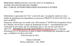 Pedido de distribuição por dependência da imissão de posse