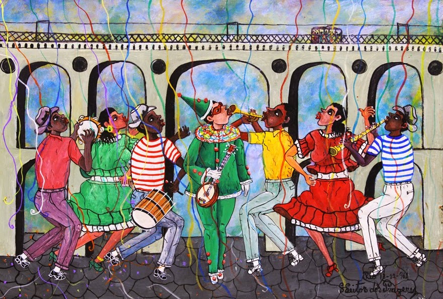 Carnaval nos Arcos: obras de Heitor dos Prazeres retratavam a vida urbana carioca (Foto: Reprodução)