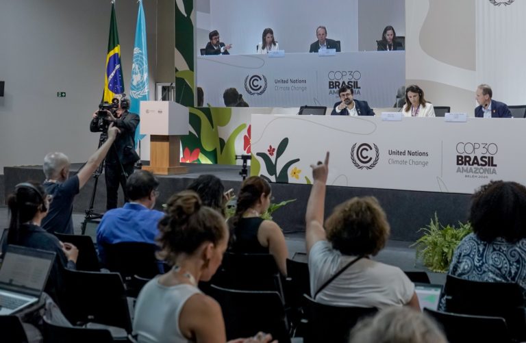 Entrevista coletiva da CEO da COP30 em Belém: jornalismo socioambiental tem a missão de fiscalizar a agenda climática (Foto: Rafa Neddermeyer / COP30 - 14/11/2025)