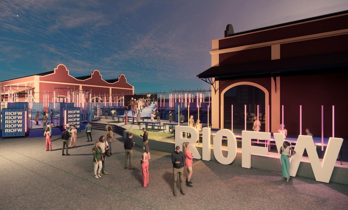 Projeto para a Rio Fashion Week no Pier Mauá: semana de moda do Rio, entre 14 e 18 de abril, tem potencial de liderar na moda as soluções baseadas na natureza para enfrentar os desafios planetários (Imagem: Divulgação RIoFW)