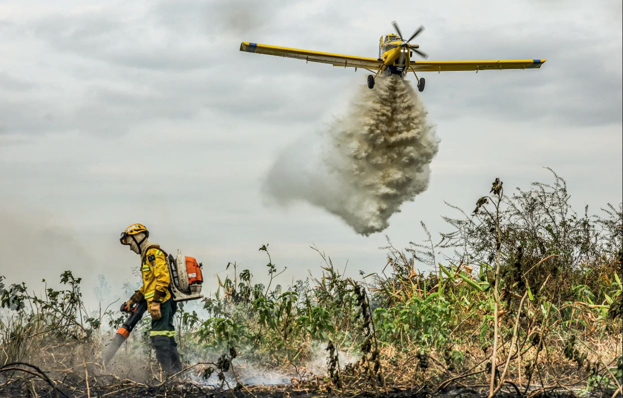 Combate a incêndio na floresta na Amazônia: Brasil impulsionou redução da perda de florestas tropicais no mundo (Foto: Marcelo Camargo / Agência Brasil)